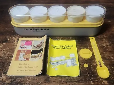 Salton 5 Milk Glass Cups Yogurt Maker Vintage Model GM-5 • $22.50