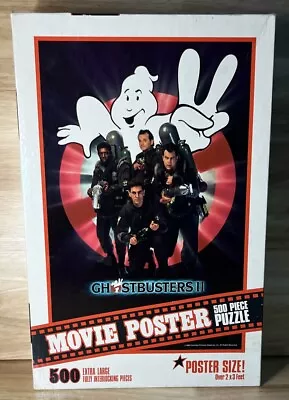 Ghostbusters 2 Movie Poster Jigsaw Puzzle MB 500 Pieces 26 X 40  Vtg 1989 2’x3’ • $20