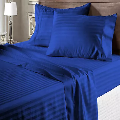 Egyptian Cotton 1000TC Marvelous Sheets US Sizes Select Item Egyptian Blue Strip • $74.10