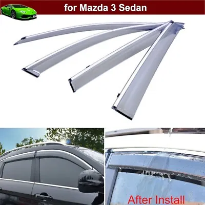Window Deflector For Mazda 3 Sedan 2020-2024 Car Window Deflector Rain Guards • $129.98