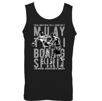 Muay Thai Boxing Spirit Mens Martial Arts Vest Training Top MMA Kick Mixed • £11.99