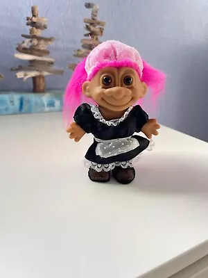 Vintage Russ 5  Troll Doll Housekeeper/ MAID Occupation Pink Hair Brown Eyes • $10