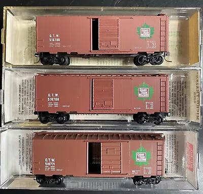 N Scale Micro-trains Grand Trunk Box Car Set/3 20010 #516798516768516771 • $43.95