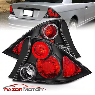 For 2001 2002 2003 Honda Civic 2DR Coupe Altezza Style Black Brake Tail Lights • $91.56