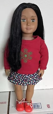 18in Our Generation Doll With Dark Black Hair And Green Eyes • $29