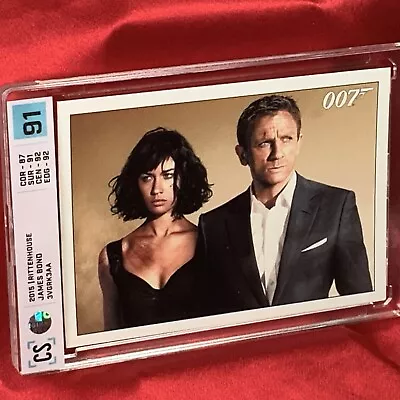 Mint 9: 2015 Black Dress Camille & James Bond #1 Cardscore 91 Graded 007 Card • £23.75