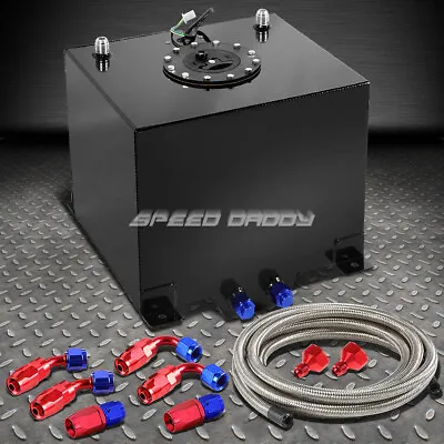 5 Gallon Black Aluminum Fuel Cell Gas Tank+cap+level Sender+steel Fuel Line Kit • $121.88