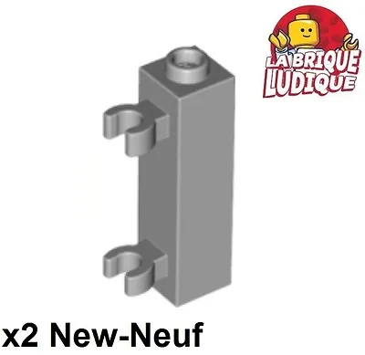 Lego 2x Brick Modified 1x1x3 Clip Hinge Ring Grey / L B Gray 60583b • $2.63