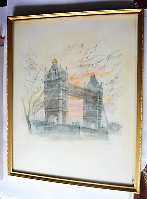 £12.99 • Buy Danish Artist Mads Stage 1976 Signed Print Of Tower Bridge, London Watercolour