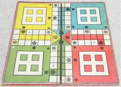 Royal Ludo & Horse Racing Game Antique Vintage Board C1910 Chad Valley • £17.99