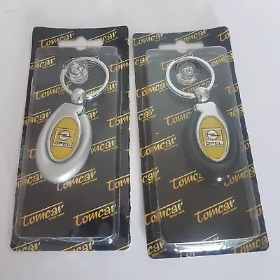 OPEL Key Chain European Car Keyring Black Silver Color Metal Plastic NEW • $12.95