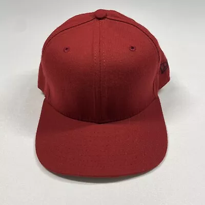 Vintage New Era Blank Hat Cap Men’s Size 7 Red Wool Fitted Made In USA • $18.82