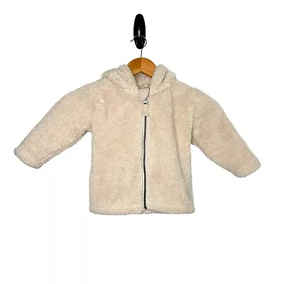 Hanna Andersson Toddler Plush Sherpa Teddy Bear Hoodie Jacket Sz 2T Oatmeal • $24