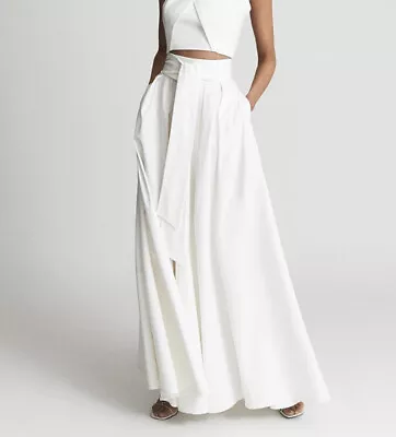 £149 • Buy Reiss White Gigi Occasion Bridal Layered Maxi Skirt Size 10 UK