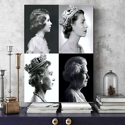 Queen Elizabeth II 2nd All Ages Memorabilia Picture Wall Canvas Or Poster Print • £14.99