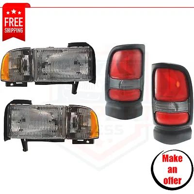 New Tail Lights & Headlight Kit 4pc Halogen For 1994-2001 Dodge Ram 2500 Base • $156.99