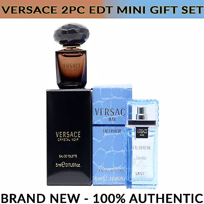 2pc Mini Gift Versace Crystal Noir EDT 5ml And Man Eau Fraiche EDT 5ml NEW • $18.79