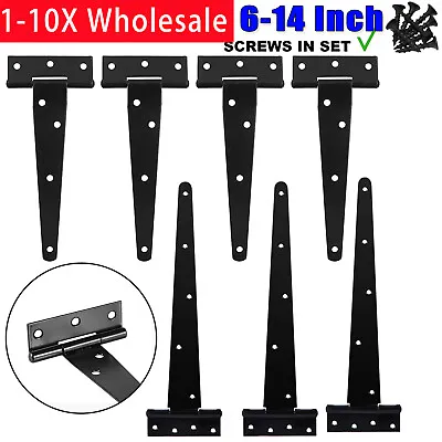 Wholesale Heavy Duty T-Hinges 6 - 14 Inch Tee Hinge For Wooden Door Gate + Screw • £4.85