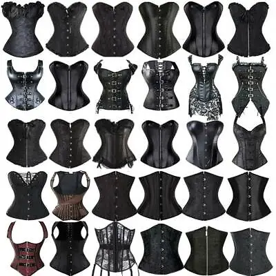 Sexy Women Steampunk Overbust Boned Corset Top Waist Training Clubwear Bustier • $12.79