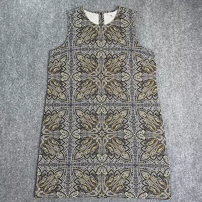 J Jill Dress Womens Size Large Sleeveless Black Tan Textured Geo Paisley Print • $21.99