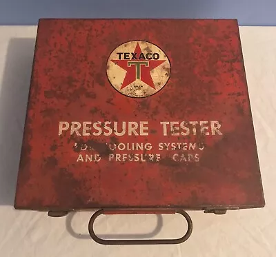 Vintage Texaco Steel Case Gas Station Pressure Tester Cooling Systems Sign Box • $100