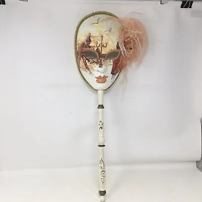 Authentic La Maschera Del Galeone Hand Painted Peach Gold Venetian Mask W/tags • $24.99