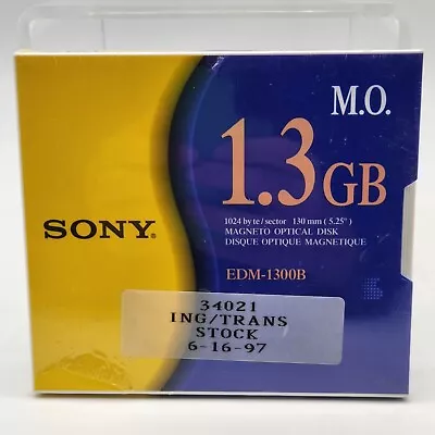 Sony EDM-1300B 1.3GB 5.25 MO Optical Disk New NOS 1997 Sealed  • $19.95