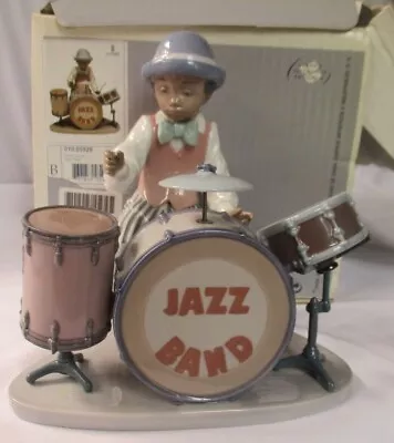 Lladro 5929 Jazz Drums Black Legacy Collection Figurine - As Is • $391.99