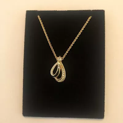 Christian Dior Vintage 1980s 1990s Gold Pendant Necklace • £80