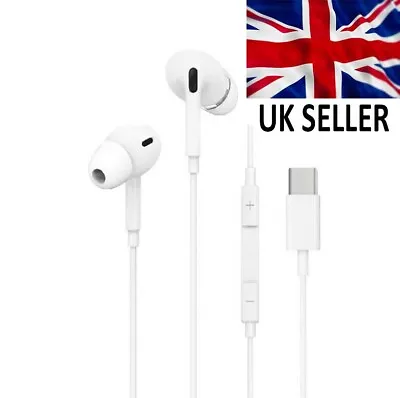 Wired Type-c Headphone Stereo Earphones With Mic For Iphone 15 Pro Max 15 Pro 15 • £7.99