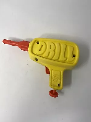 Vintage 1972 Mattel Tuff Stuff Yellow Plastic Drill WORKS Power Tool Toy  • $20