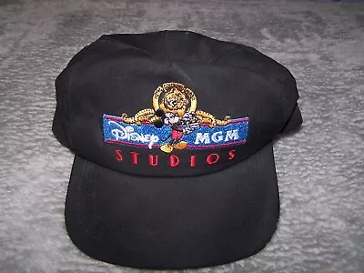 Vintage 80s Disney MGM Studios Black Leo The Lion Mickey Mouse Snapback Hat • $25