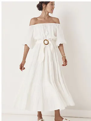 $170 • Buy Spell Designs Gardenia White Linen Dress Size S NWT  Cost $329