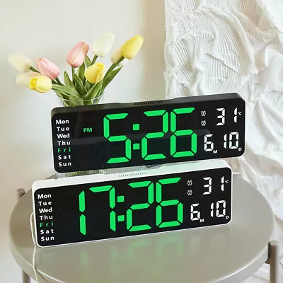 LED Large Digital Wall Clock Alarm Date Temperature Display With Remote Control • $8.79