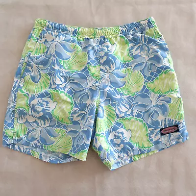 Vineyard Vines Swim Trunks Medium Blue Floral Shorts • $20