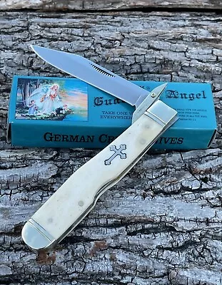 GERMAN CREEK *a GUARDIAN ANGEL SWINGUARD CHEETAH SMOOTH WHITE KNIFE KNIVES • $26