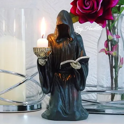 GRIM REAPER Figurine Ornament Candle Holder Gothic Pagan Wicca Fantasy Myth  • £18.90