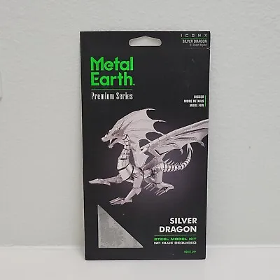 Fascinations Metal Earth 3D Steel Model Kit Silver Dragon ICX023 • $6.95