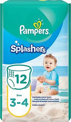 Pampers Splashers Swimming Pants Size 3-4 6-12 Kg Carry Pack 12 Pants • £4.49