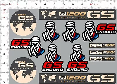 BMW R1200GS Stickers Decals Adventure Motorcycle GS ENDURO Dakar Set Decal • $20