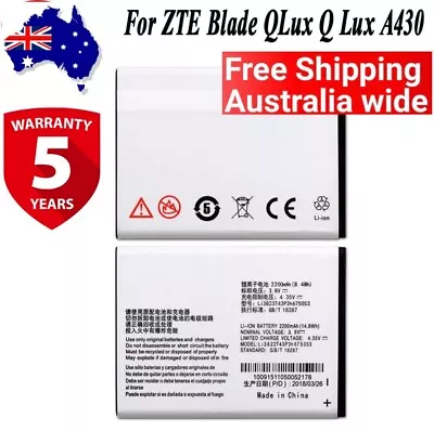 Battery For ZTE A430 Blade Q Lux Telstra 4GX Buzz 2300mAh Li3822T43P3h675053 • $26.98