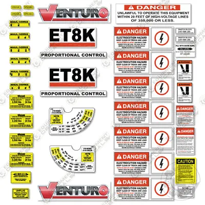 Fits Venturo ET8K Decal Kit Boom Truck Replacement Stickers (ET 8 K) - 3M Vinyl! • $124.95