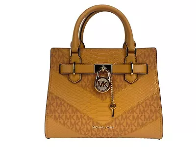 Michael Kors Hamilton Small Leather Satchel Crossbody Bag • $119