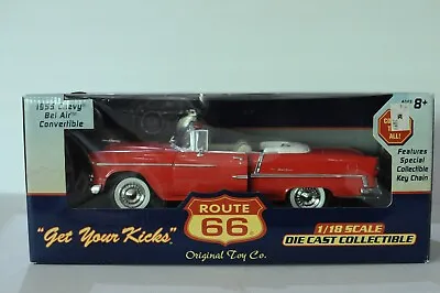 Route 66 1955 Chevy Bel Air Convertible 1/18 Scale Die Cast Red • $45