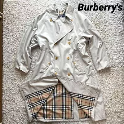 Burberry Trench Coat Nova Check Double Beige Vintage Authentic From Japan • $253.98