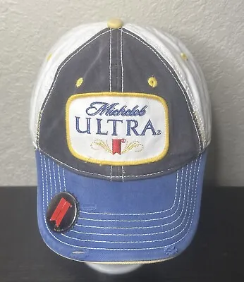 Michelob Ultra Trucker Cap Patch With Bottle Opener White/Navy Adjustable RARE • $27.99