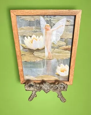 Vintage Light Oak Framed Margaret Tarrant  - Fairy Print • £24