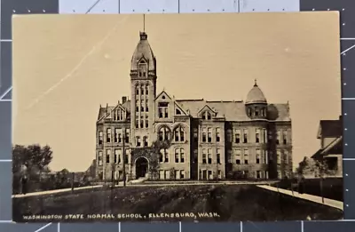 1910 B&W RPPC Postcard Washington State Normal School Ellensburg WA Central Univ • $4.29