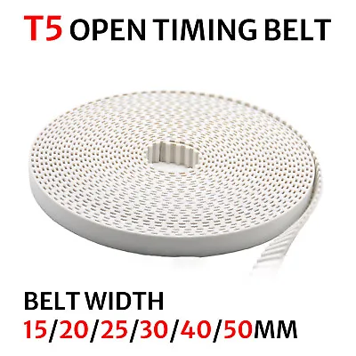 T5 Open Timing Belt Width 15mm/20mm/25mm/30mm/40mm/50mm Drive Belt • $8.15