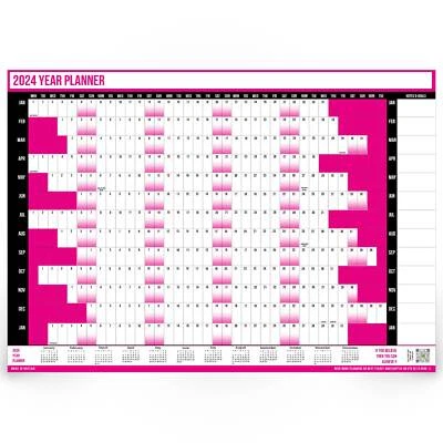 £4.99 • Buy 2024 Year Wall Planner Calendar Birthday Holidays Months Chart - A5 A4 A3 A2 A1